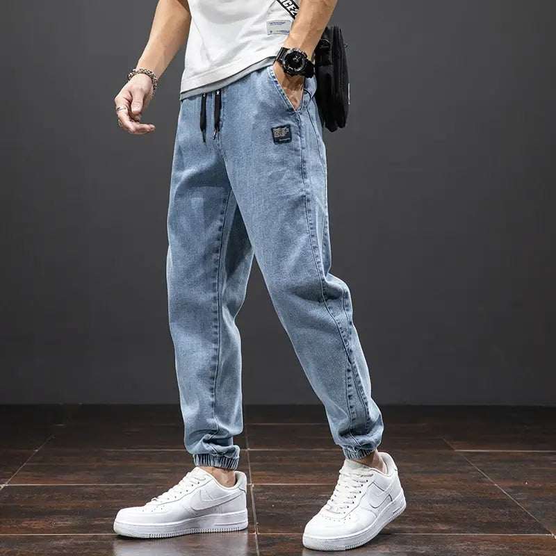 Jean Cargo bleu noir pour hommes pantalon de jogging en Denim Baggy Harem grande taille 6XL 7XL 8XL printemps été