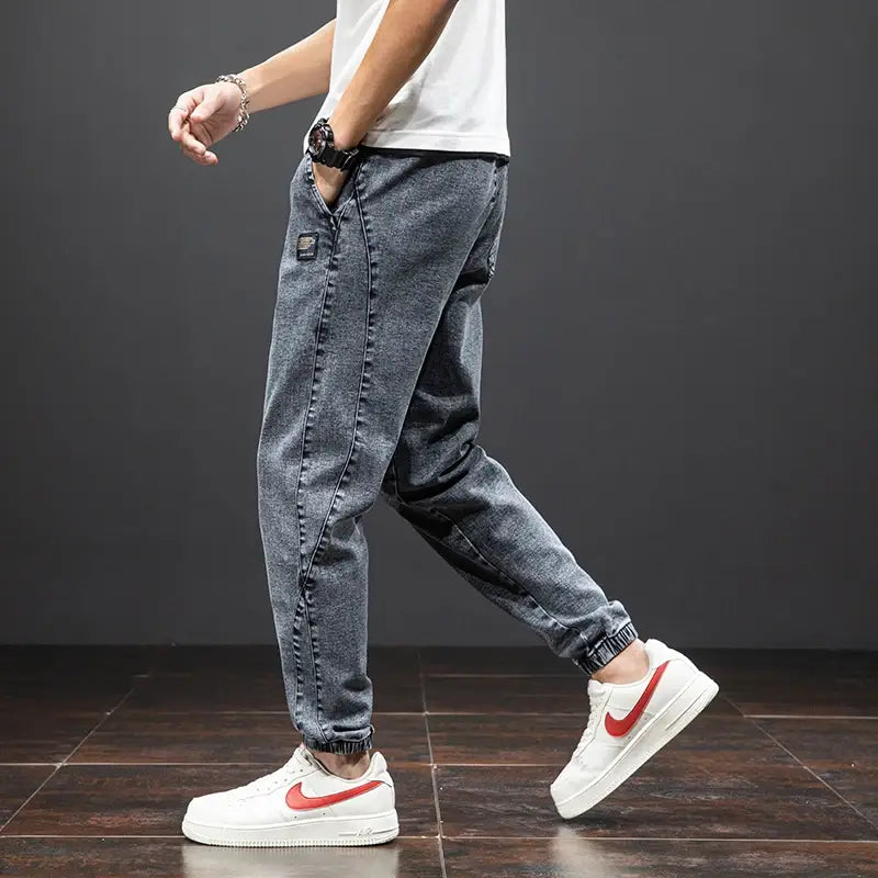 Jean Cargo bleu noir pour hommes pantalon de jogging en Denim Baggy Harem grande taille 6XL 7XL 8XL printemps été