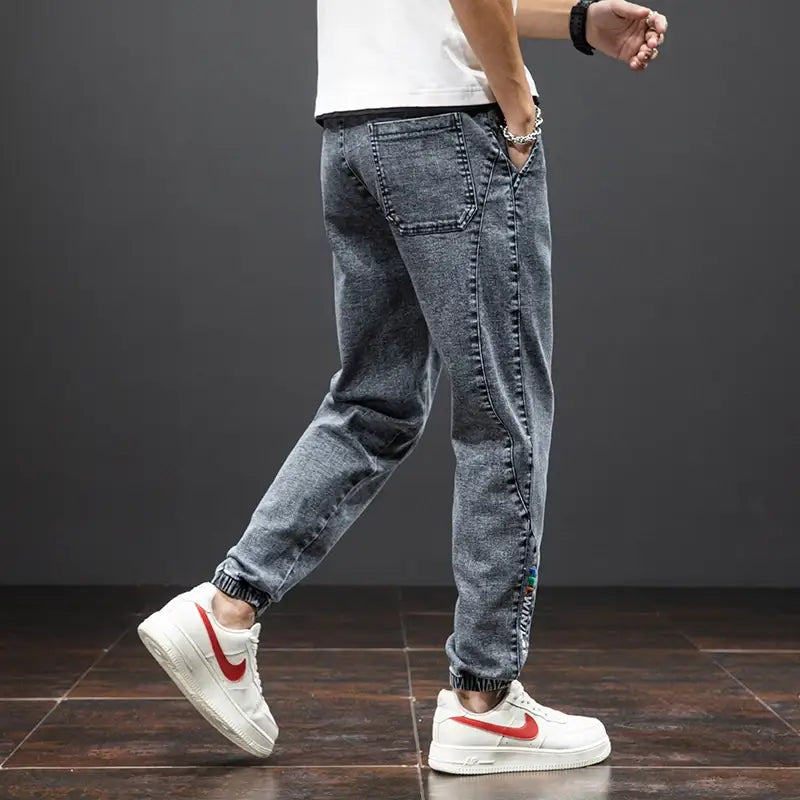 Jean Cargo bleu noir pour hommes pantalon de jogging en Denim Baggy Harem grande taille 6XL 7XL 8XL printemps été