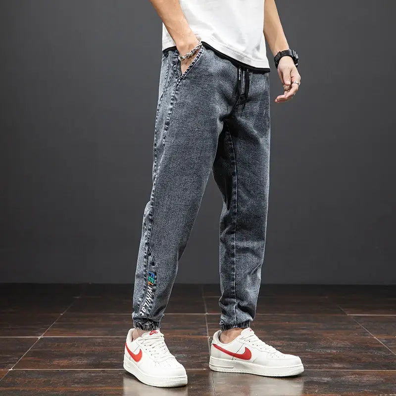 Jean Cargo bleu noir pour hommes pantalon de jogging en Denim Baggy Harem grande taille 6XL 7XL 8XL printemps été