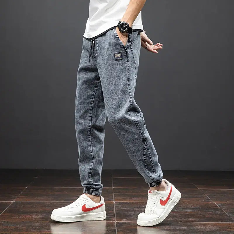 Jean Cargo bleu noir pour hommes pantalon de jogging en Denim Baggy Harem grande taille 6XL 7XL 8XL printemps été