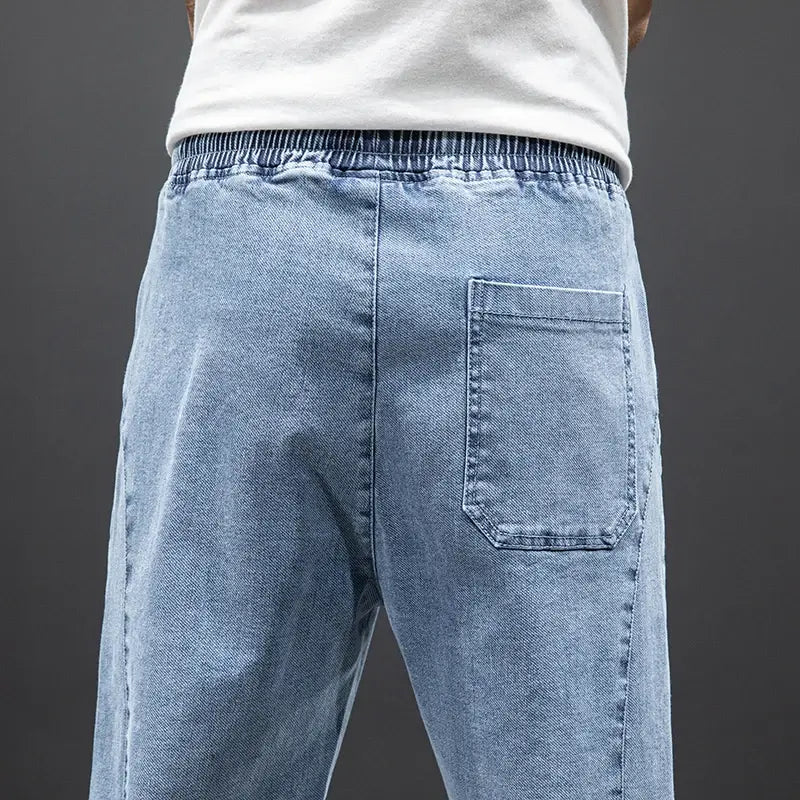 Jean Cargo bleu noir pour hommes pantalon de jogging en Denim Baggy Harem grande taille 6XL 7XL 8XL printemps été