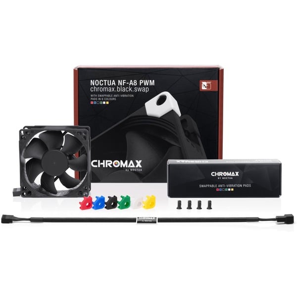 Noctua NF-A8 PWM chromax.black 80x80x25, Gehäuselüfter - Noctua - vue 4
