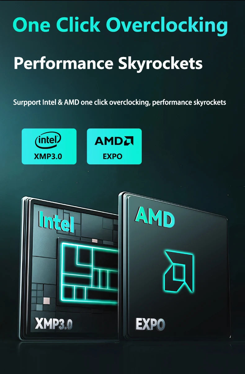 Mémoire RAM DDR5 GUDGA 8GB 16GB 32GB 4800-6800MHz Gaming Desktop XMP 3.0