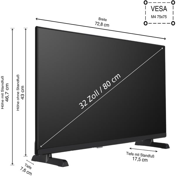 Telefunken QF32VP750S, QLED-Fernseher - Telefunken - vue 3