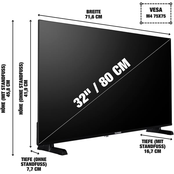 Telefunken XH32P900S, LED-Fernseher - Telefunken - vue 2