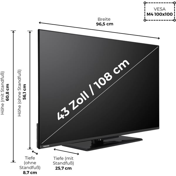 Toshiba 43LV3F63DA, LED-Fernseher - Toshiba - vue 3