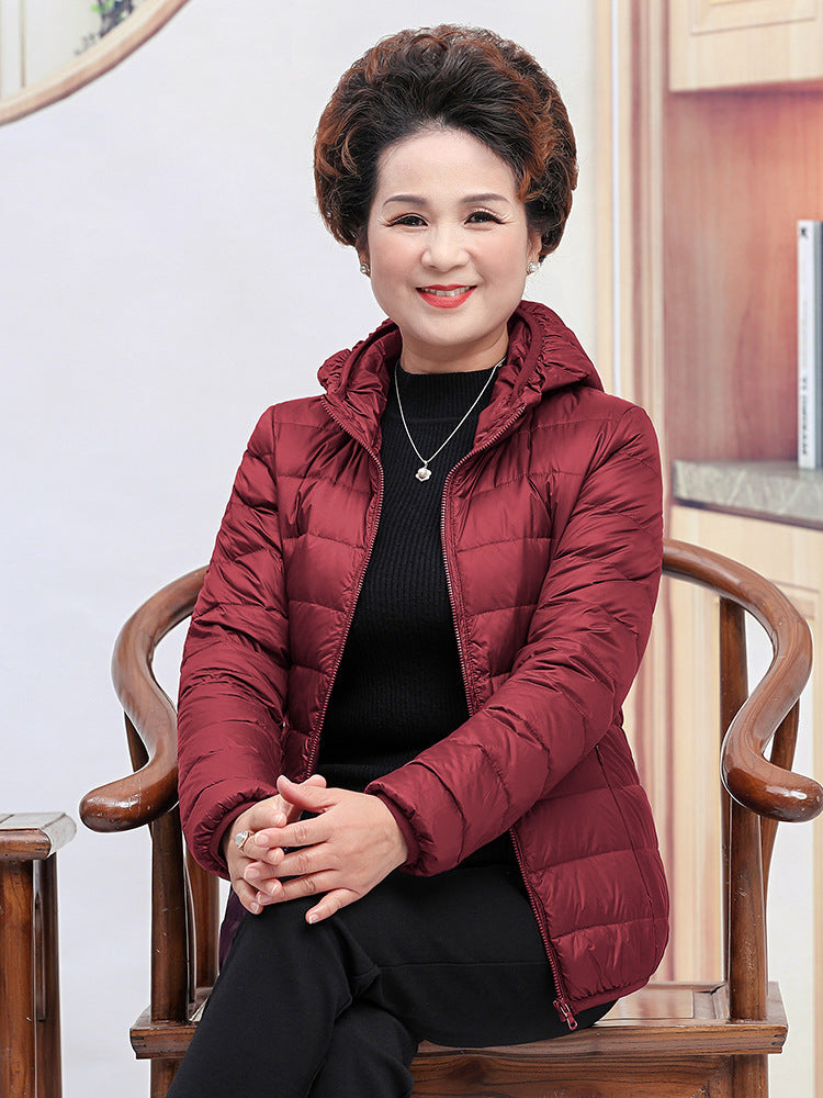 Doudoune Femme Courte Duvet Canard Blanc Capuche Chic