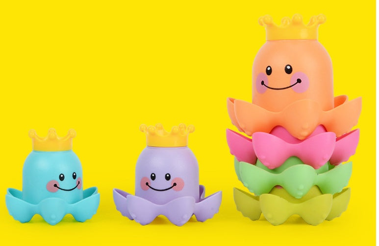Jouet Bain Enfant Gobelets Empilables Pieuvre Mer
