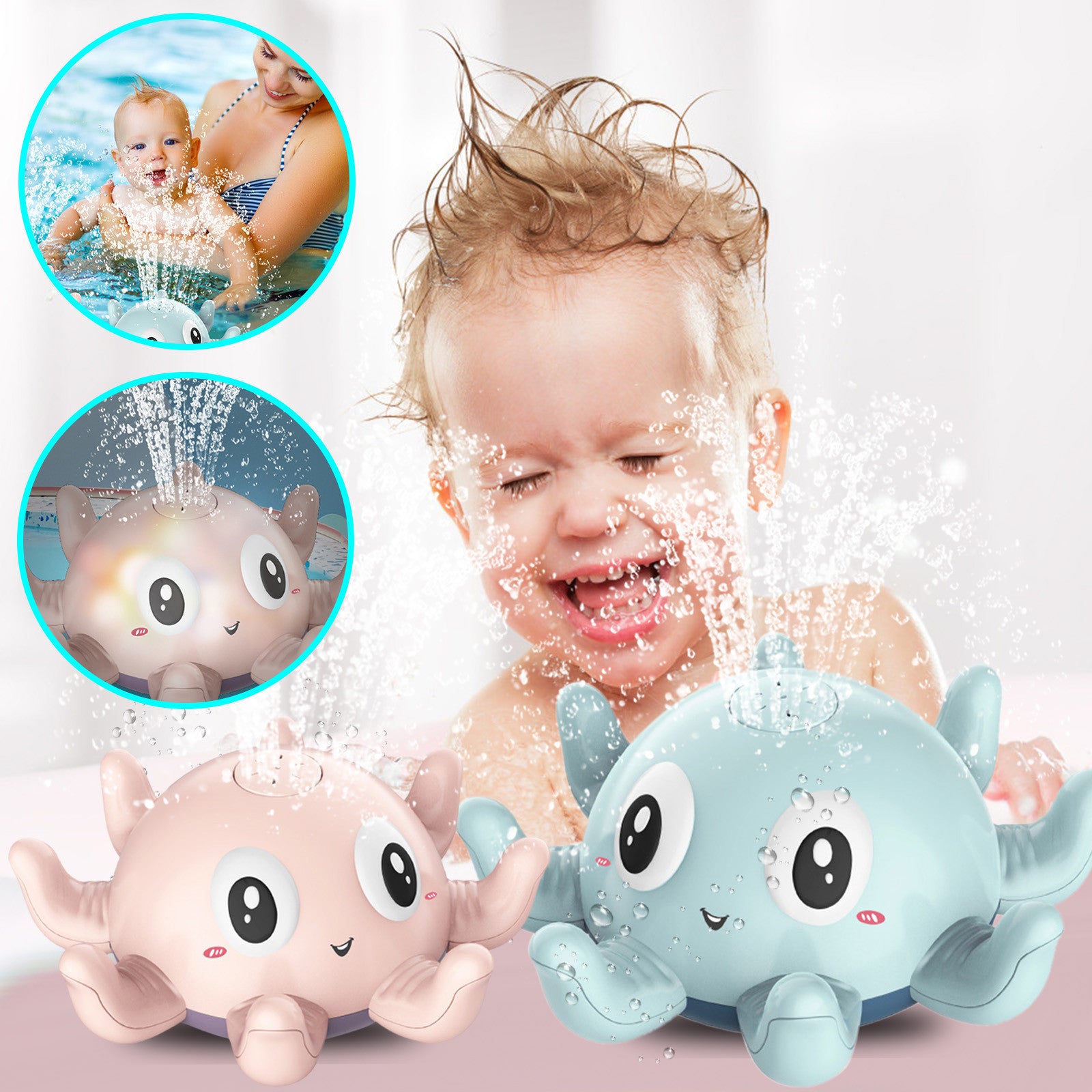 Jouet Bain Bébé Automatique Jet Eau Lumières Piscine Douche