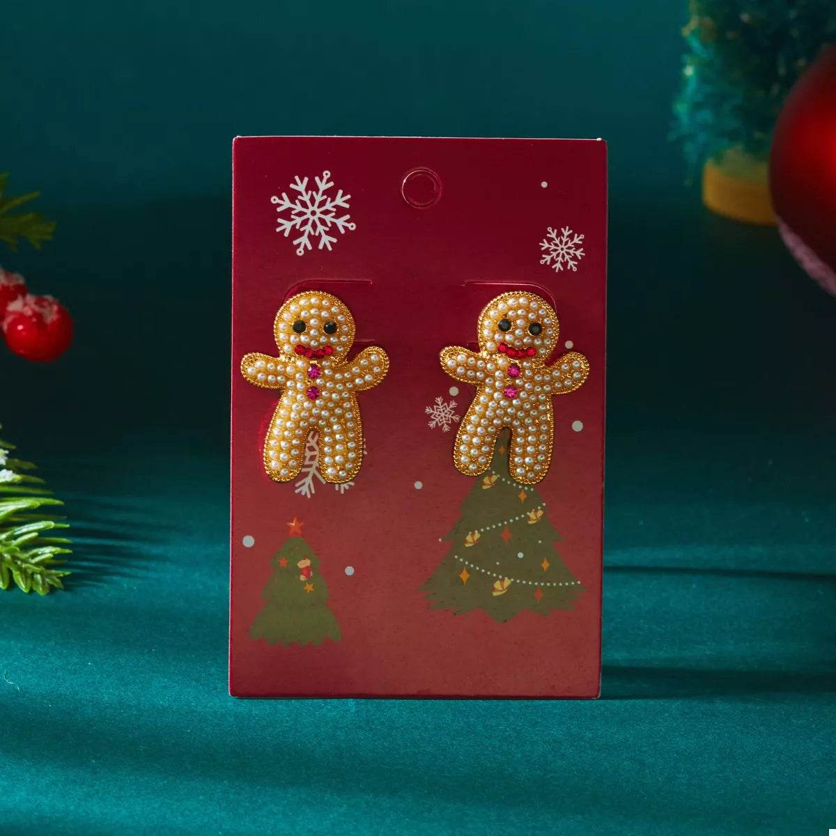 Boucles d’oreilles pain d’épices en forme de bonhomme, parfaites pour les fêtes de Noël