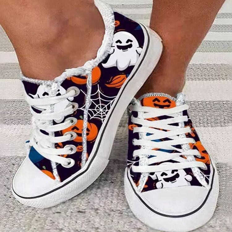 Chaussures Canvas Femme Graffiti Halloween Casual Lacets