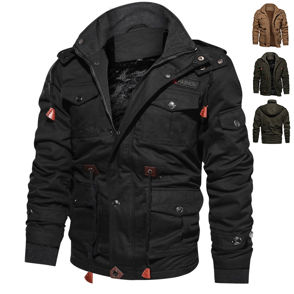 🧥 Veste Cargo Homme Hiver Capuche Détachable Multi-Poches 🧥