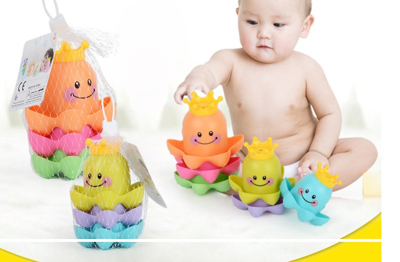 Jouet Bain Enfant Gobelets Empilables Pieuvre Mer