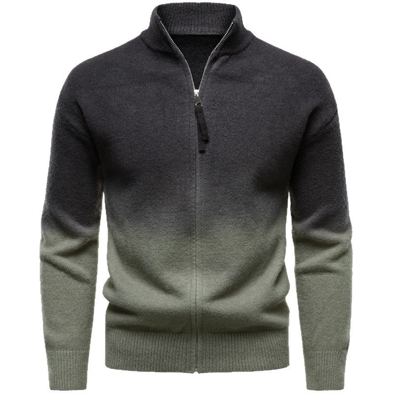 Pull Homme Col Dégradé Zip Style Britannique Nylon