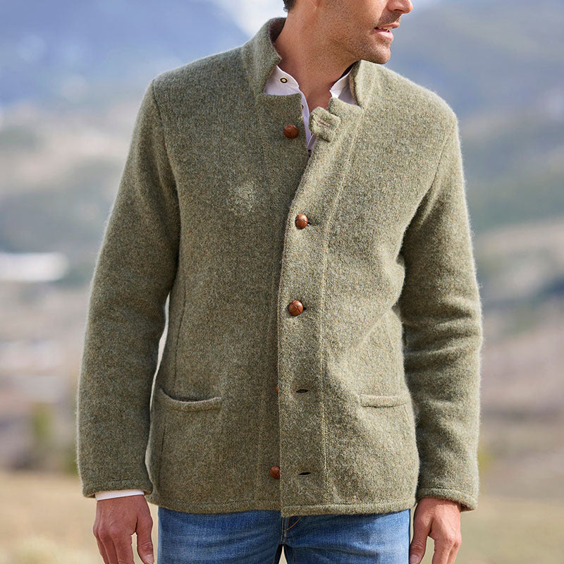 Manteau Mi-Long Homme Laine Décontracté Trench Coat Poches