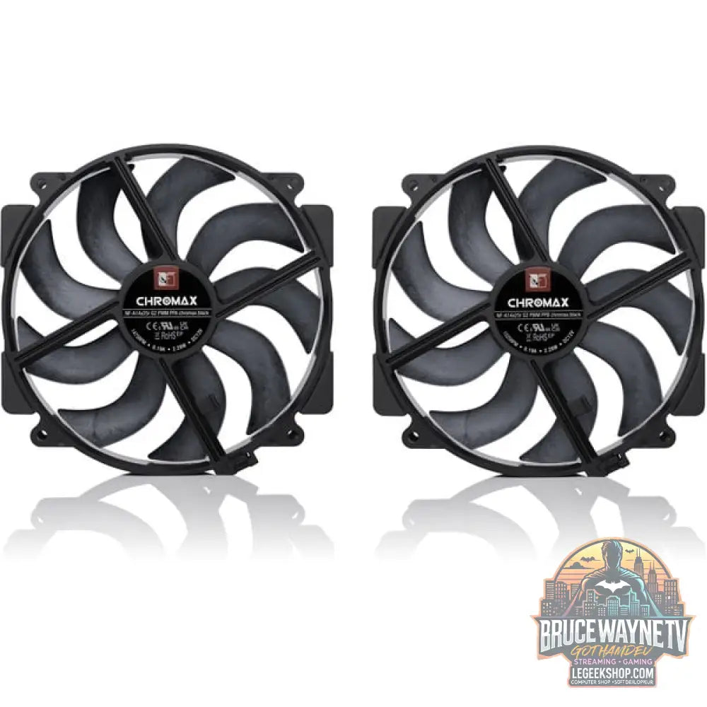 Noctua NF-A14x25r G2 PWM Sx2-PP chromax.black, Gehäuselüfter - Noctua - vue 2