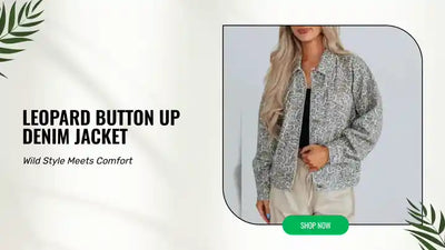 Leopard Button Up Denim Jacket by@Outfy