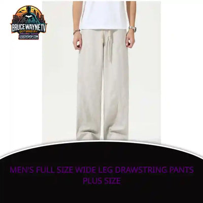 Men&#039;s Full Size Wide Leg Drawstring Pants Plus Size by@Outfy