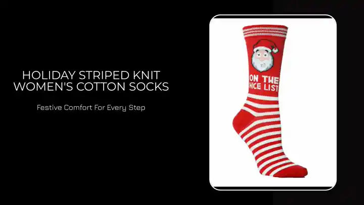Holiday Striped Knit Women&#039;s Cotton Socks by@Outfy