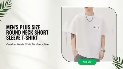 Men&#039;s Plus Size Round Neck Short Sleeve T-Shirt by@Outfy