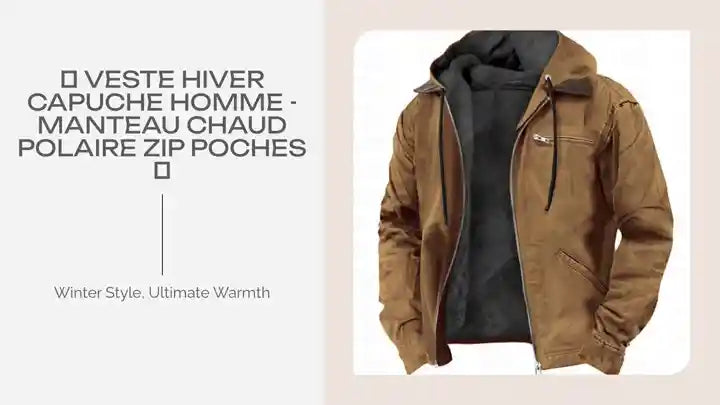 🧥 Veste Hiver Capuche Homme - Manteau Chaud Polaire Zip Poches 🧥 by@Outfy