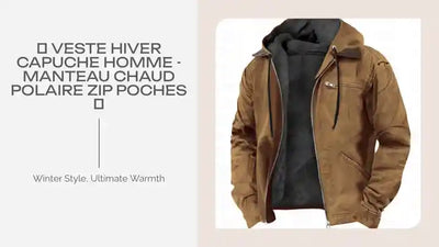 🧥 Veste Hiver Capuche Homme - Manteau Chaud Polaire Zip Poches 🧥 by@Outfy