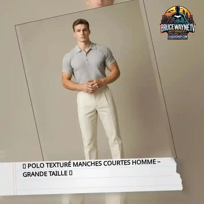 👕 polo textur&eacute; manches courtes homme &ndash; grande taille 👕 by@Outfy