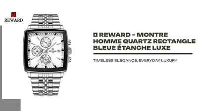 🕶️ REWARD &ndash; Montre Homme Quartz Rectangle Bleue &Eacute;tanche Luxe by@Outfy