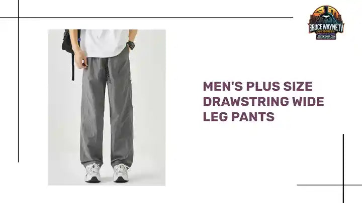 Men&#039;s Plus Size Drawstring Wide Leg Pants by@Outfy