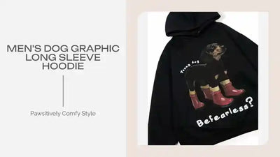 Men&#039;s Dog Graphic Long Sleeve Hoodie by@Outfy