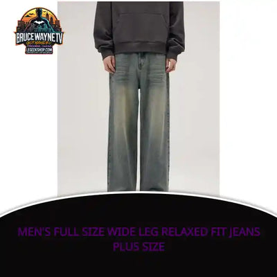 Men&#039;s Full Size Wide Leg Relaxed Fit Jeans Plus Size by@Outfy