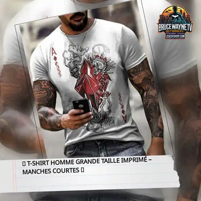 👕 t-shirt homme grande taille imprim&eacute; &ndash; manches courtes 👕 by@Outfy