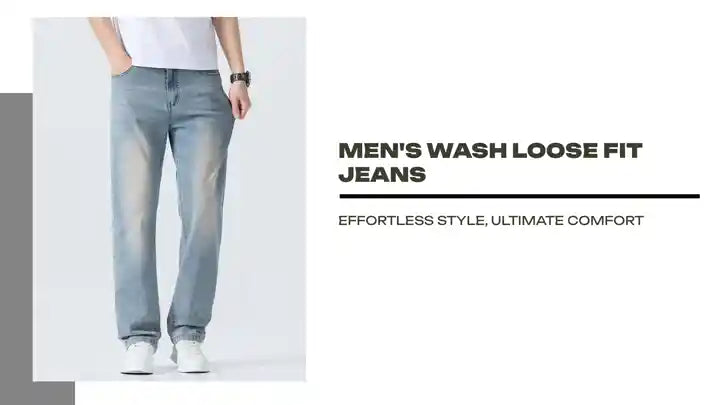 Men&#039;s Wash Loose Fit Jeans by@Outfy