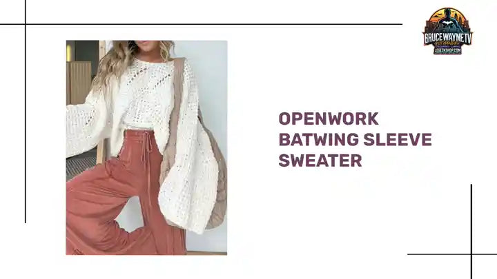 Openwork Batwing Sleeve Sweater by@Outfy