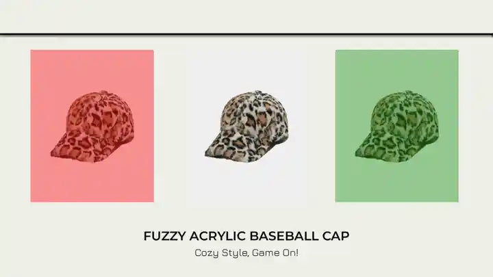Fuzzy Acrylic Baseball Cap by@Outfy