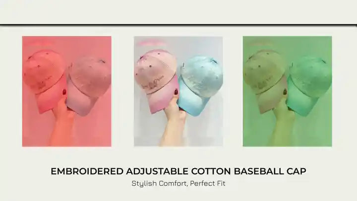 Embroidered Adjustable Cotton Baseball Cap by@Outfy