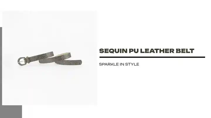 Sequin PU Leather Belt by@Outfy