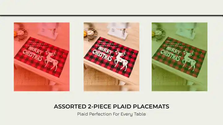 Assorted 2-Piece Plaid Placemats by@Outfy