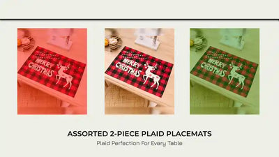Assorted 2-Piece Plaid Placemats by@Outfy