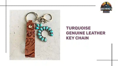 Turquoise Genuine Leather Key Chain by@Outfy