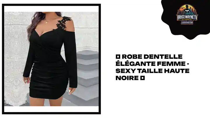 🖤 Robe Dentelle &Eacute;l&eacute;gante Femme - Sexy Taille Haute Noire 🖤 by@Outfy